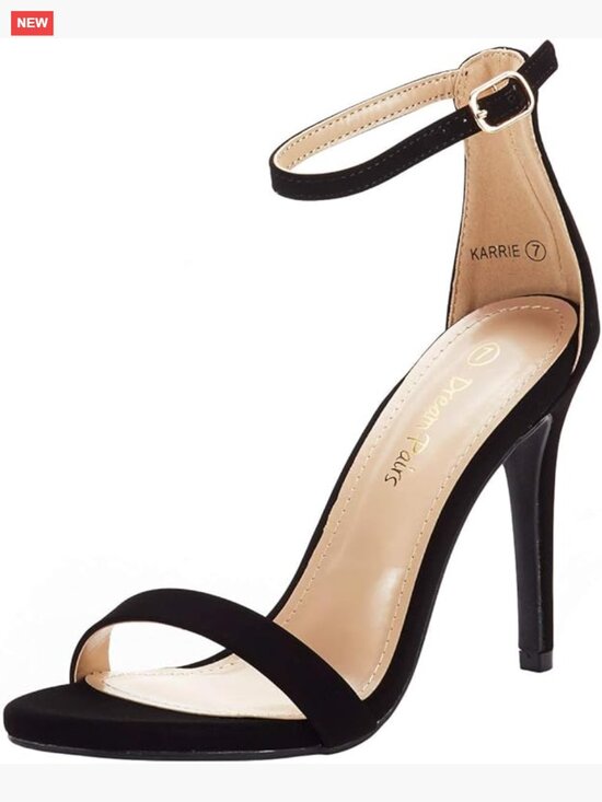 Women\'s Heeled Sandals with Floral Ankle Strap Stiletto Open Toe